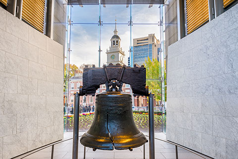 This is a stock photo. The Liberty Bell located inside of Independence Hall in Philadelphia, Pennsylvania.