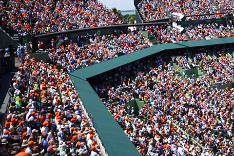 A stock photo. A crowded sports stadium.